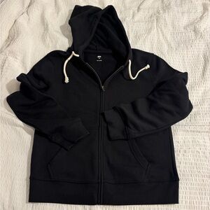 Men's Black Full-Zip Hoodie Sweatshirt
